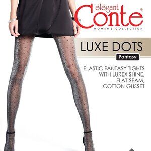 Conte Luxe Dots 30 Den - Fantasy Women's Tights with a Shiny Lurex & Polka Dots